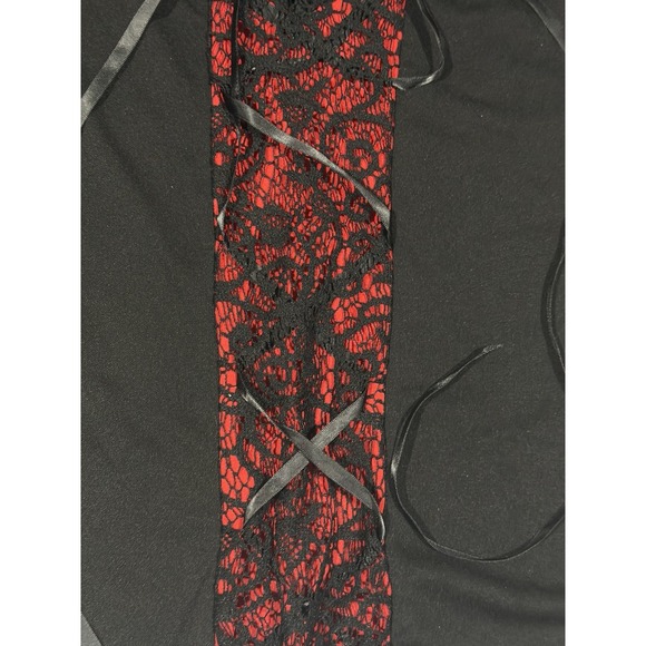 Morbid Threads Gothic Hot Topic Y2K Blouse Skirt Set Lace Red Black Large - Picture 4 of 14